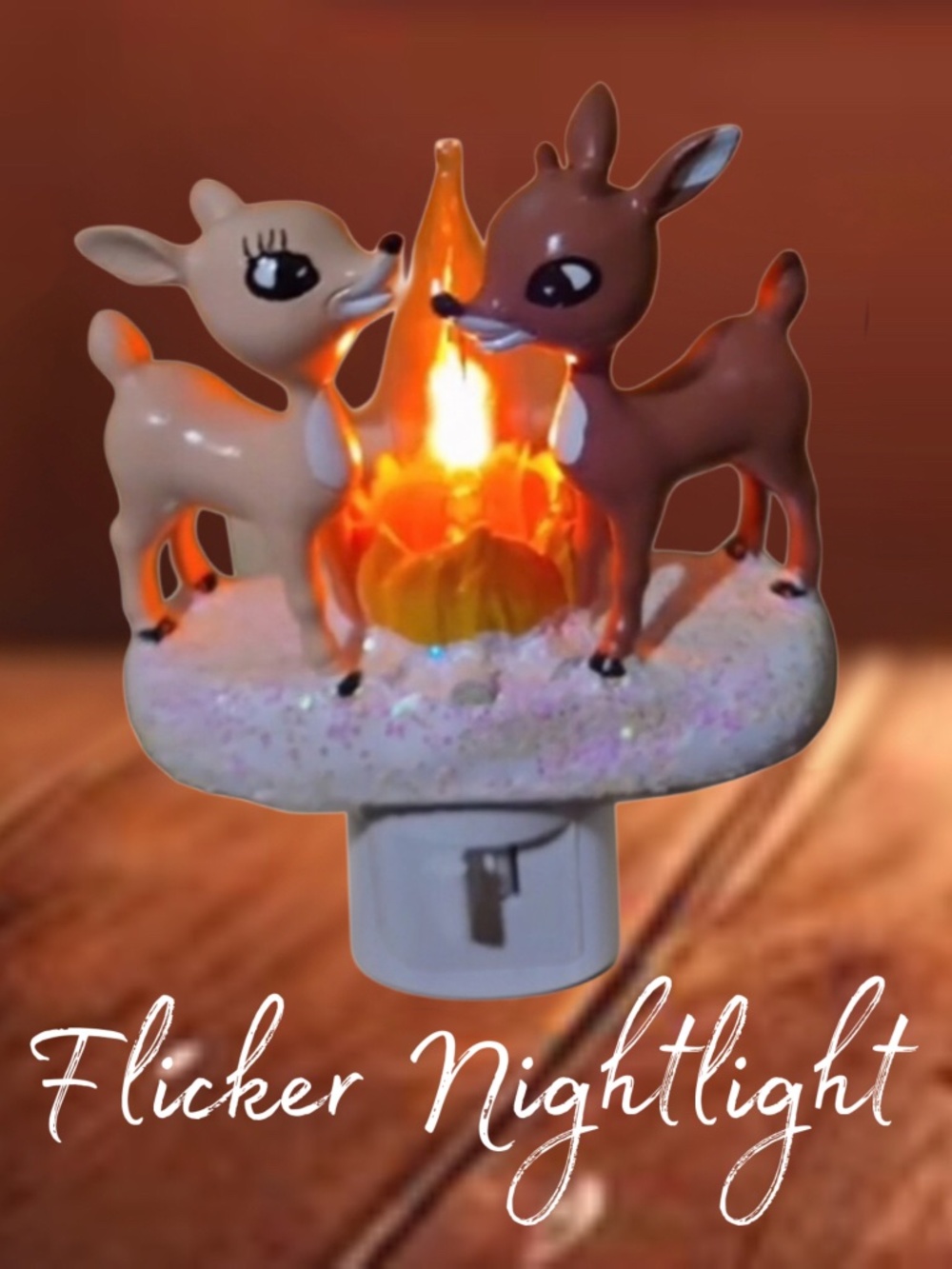 Rudolph and Clarice Campfire Nightlight